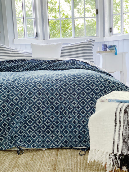 Indigo Hamptons Moroccan Quilt Cover