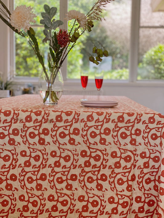 Terracotta  Gumnuts Tablecloth - 180x275cm