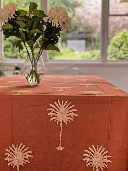 Rust Palm Trees Tablecloth