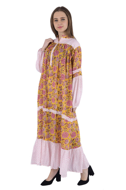 Citrine Chintz dress -One size