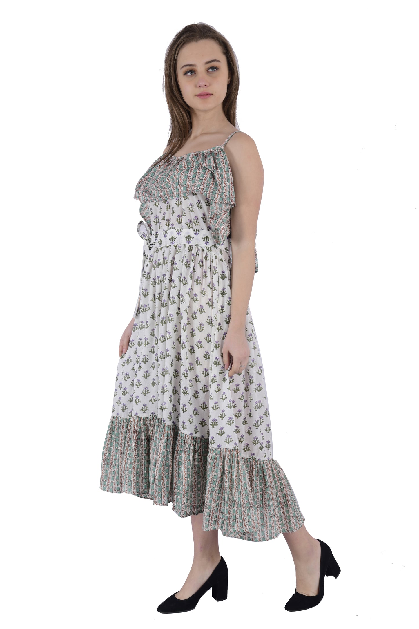 Sage Chintz  dress -Medium/Large size