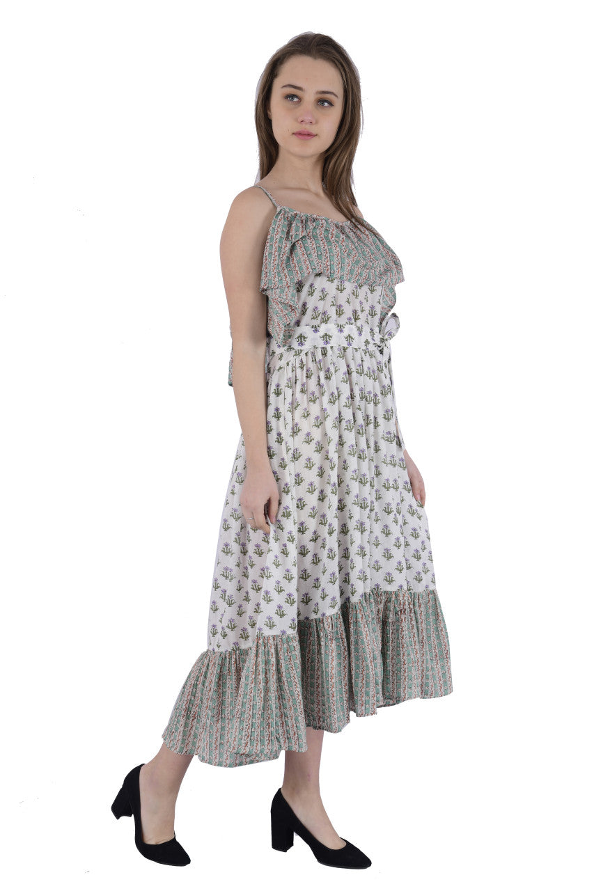 Sage Chintz  dress -Medium/Large size
