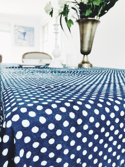 Indigo Dotty Tablecloth (150 X 220 cm)