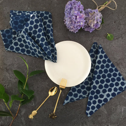 Indigo Dots Napkins -Set Of 4 | Peacocks and Paisleys