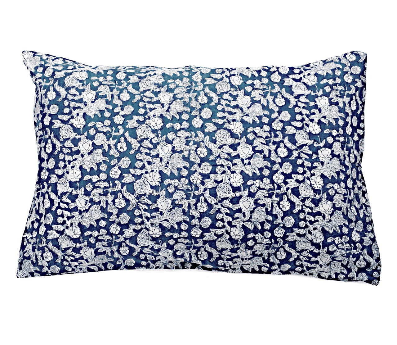 Indigo Hamptons Floral Pillow Cover | Peacocks and Paisleys