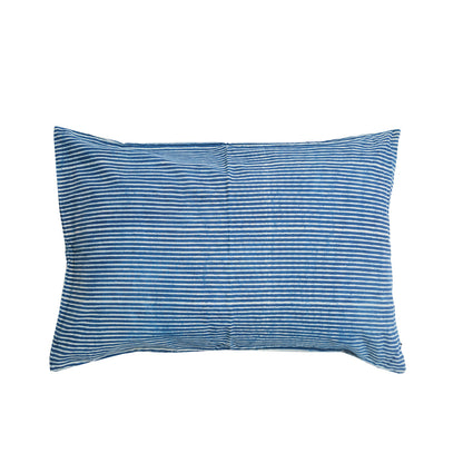 Indigo Hamptons Stripes Pillow Case | Peacocks and Paisleys