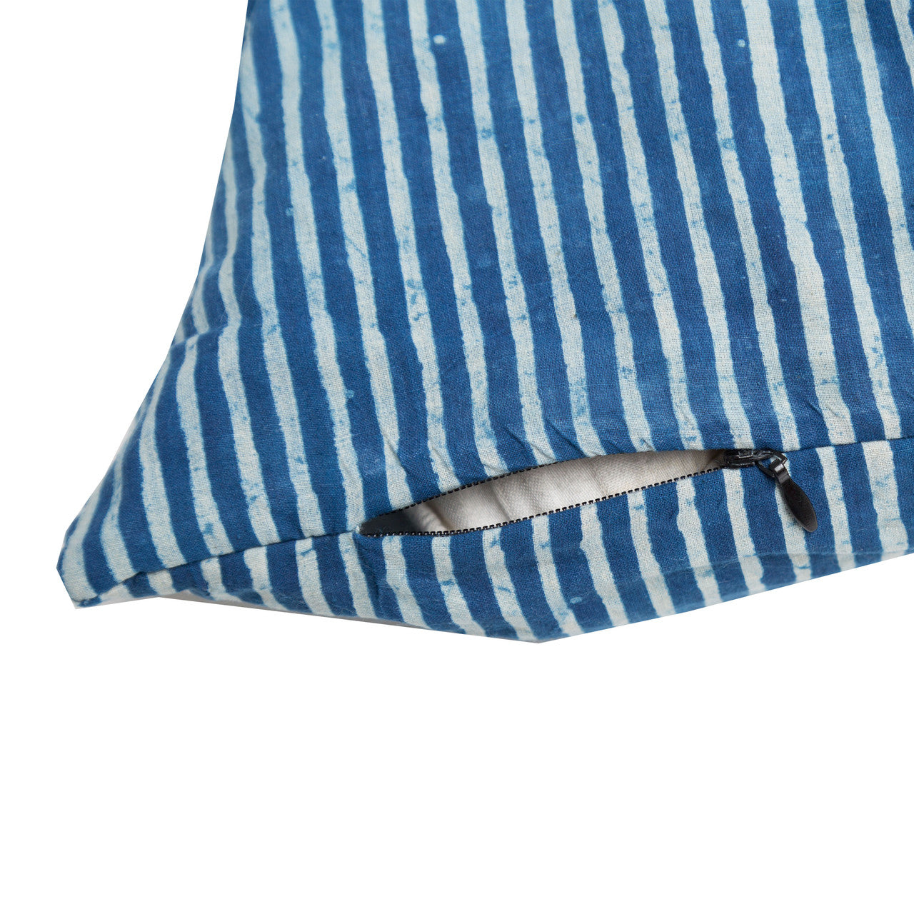 Indigo Hamptons Stripes Pillow Case | Peacocks and Paisleys