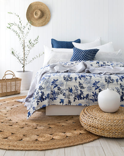 Little Birds Kantha Quilt| Peacocks and Paisleys