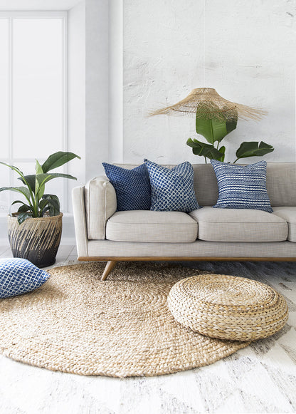Indigo Tic Toc Cushion Cover | Peacocks and Paisleys
