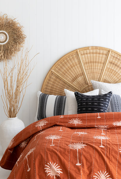 Rust Palm  Kantha Quilt