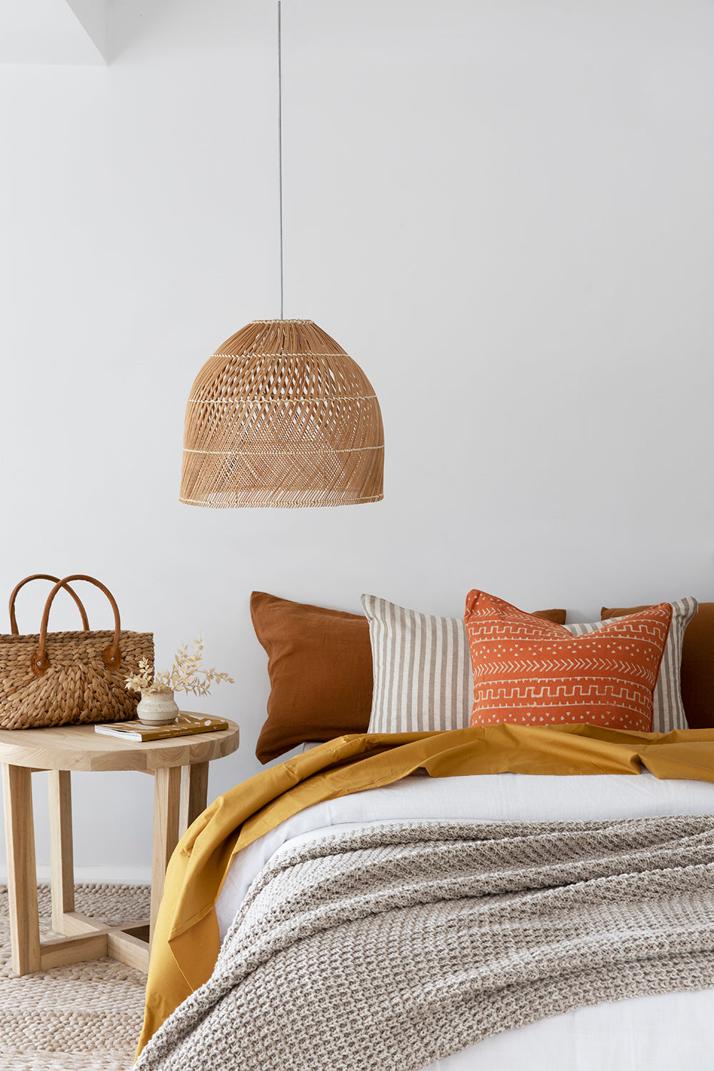 Apricot Tribal Linen Cushion Cover