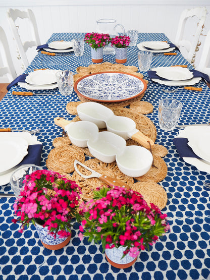 Indigo Dots Tablecloth (180x275cm)