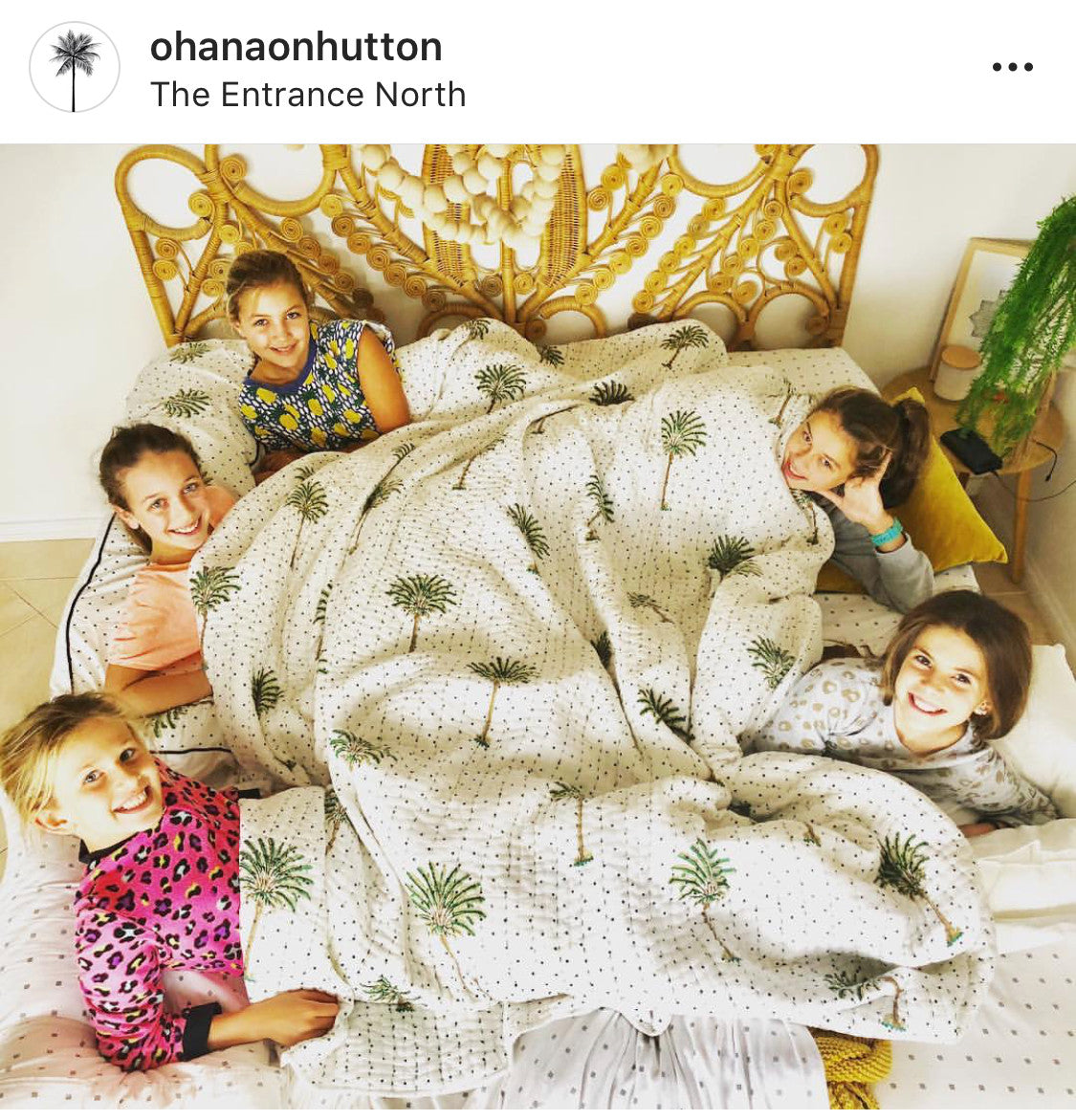 Polka Dot Palm Trees Kantha Quilt