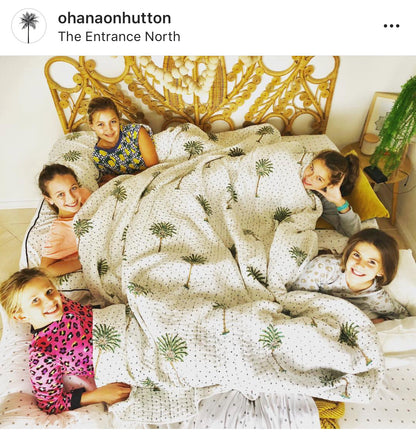 Polka Dot Palm Trees Kantha Quilt