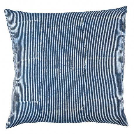 Indigo Stripes Hamptons Euro Cushion Cover | Peacocks and Paisleys