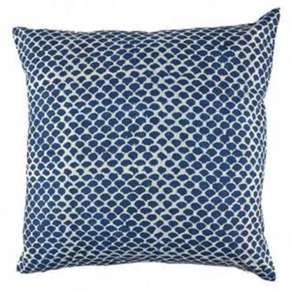 Indigo Fish Scales Euro Cushion Cover| Peacocks and Paisleys