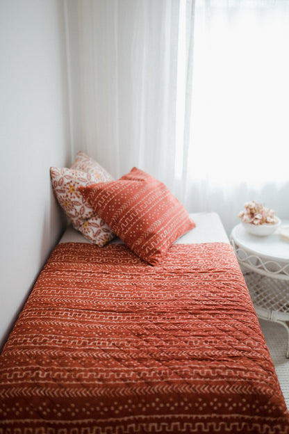 Rust Organic Cotton Baby quilt
